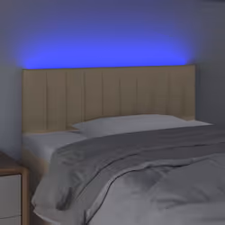 vidaXL Testiera a LED Crema 100x5x78/88 cm in Tessuto - Vista aggiuntiva 3