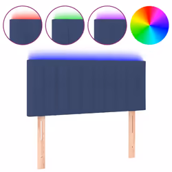 vidaXL Testiera a LED Blu 100x5x78/88 cm in Tessuto - Vista aggiuntiva 2
