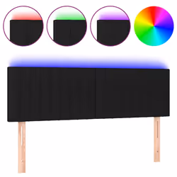 vidaXL Testiera a LED Nera 144x5x78/88 cm in Tessuto - Vista aggiuntiva 2