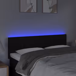 vidaXL Testiera a LED Nera 144x5x78/88 cm in Tessuto - Vista aggiuntiva 3