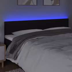 vidaXL Testiera a LED Nera 160x5x78/88 cm in Tessuto - Vista aggiuntiva 3