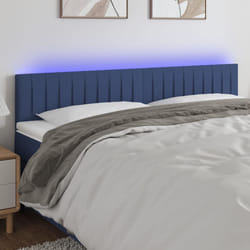 vidaXL Testiera a LED Blu 160x5x78/88 cm in Tessuto