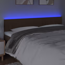 vidaXL Testiera a LED Marrone Scuro 200x5x78/88 cm in Tessuto - Vista aggiuntiva 3