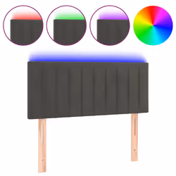 vidaXL Testiera a LED Grigio Scuro 90x5x78/88 cm in Similpelle - Vista aggiuntiva 2