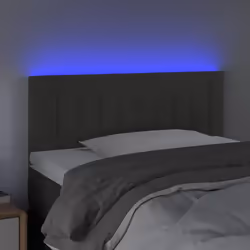 vidaXL Testiera a LED Grigio Scuro 90x5x78/88 cm in Similpelle - Vista aggiuntiva 3