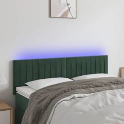 Testiera a led Verde Scuro 144x5x78/88 cm in Velluto Vidaxl 357843