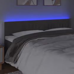 vidaXL Testiera a LED Grigio Scuro 160x5x78/88 cm in Velluto - Vista aggiuntiva 3