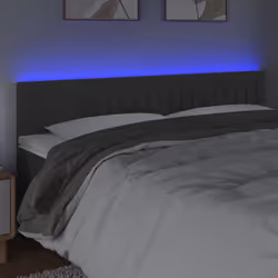 vidaXL Testiera a LED Grigio Scuro 180x5x78/88 cm in Velluto - Vista aggiuntiva 3