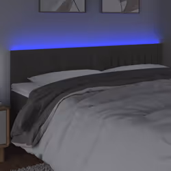 vidaXL Testiera a LED Grigio Scuro 200x5x78/88 cm in Velluto - Vista aggiuntiva 3