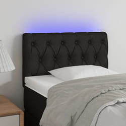 vidaXL Testiera a LED Nera 80x7x78/88 cm in Tessuto