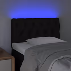vidaXL Testiera a LED Nera 80x7x78/88 cm in Tessuto - Vista aggiuntiva 3