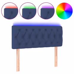 vidaXL Testiera a LED Blu 90x7x78/88 cm in Tessuto - Vista aggiuntiva 2