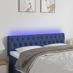 vidaXL Testiera a LED Blu 144x7x78/88 cm in Tessuto