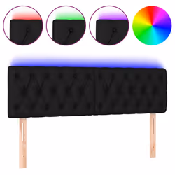 vidaXL Testiera a LED Nera 160x7x78/88 cm in Tessuto - Vista aggiuntiva 2