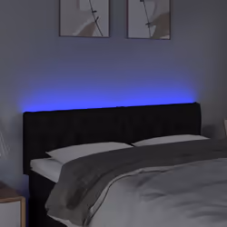 vidaXL Testiera a LED Nera 160x7x78/88 cm in Tessuto - Vista aggiuntiva 3