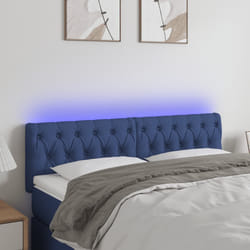 vidaXL Testiera a LED Blu 160x7x78/88 cm in Tessuto