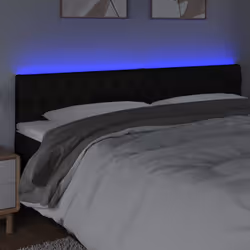 vidaXL Testiera a LED Nera 180x7x78/88 cm in Tessuto - Vista aggiuntiva 3
