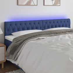 vidaXL Testiera a LED Blu 180x7x78/88 cm in Tessuto