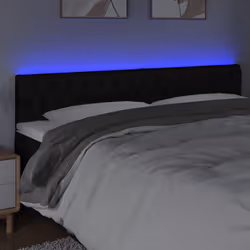 vidaXL Testiera a LED Nera 200x7x78/88 cm in Tessuto - Vista aggiuntiva 3