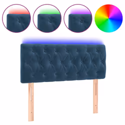vidaXL Testiera a LED Blu Scuro 90x7x78/88 cm in Velluto - Vista aggiuntiva 2