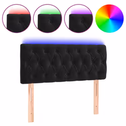 vidaXL Testiera a LED Nera 100x7x78/88 cm in Velluto - Vista aggiuntiva 2