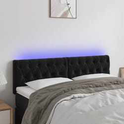 vidaXL Testiera a LED Nera 160x7x78/88 cm in Velluto