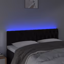 vidaXL Testiera a LED Nera 160x7x78/88 cm in Velluto - Vista aggiuntiva 3