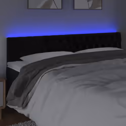 vidaXL Testiera a LED Nera 200x7x78/88 cm in Velluto - Vista aggiuntiva 3