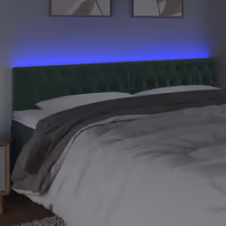 Testiera a LED Verde Scuro 200x7x78/88 cm in Vellutocod mxl 73793 - Vista aggiuntiva 3
