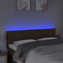 vidaXL Testiera a LED Marrone Scuro 144x5x78/88 cm in Tessuto - Vista aggiuntiva 3