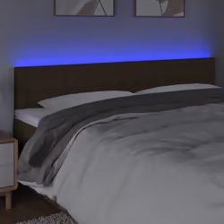 vidaXL Testiera a LED Marrone Scuro 160x5x78/88 cm in Tessuto - Vista aggiuntiva 3