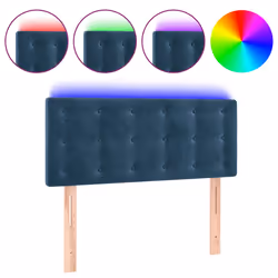 vidaXL Testiera a LED Blu Scuro 80x5x78/88 cm in Velluto - Vista aggiuntiva 2