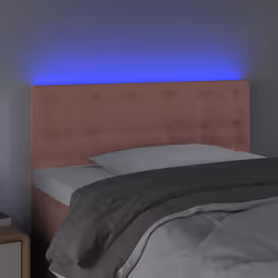 vidaXL Testiera a LED Rosa 100x5x78/88 cm in Velluto - Vista aggiuntiva 3