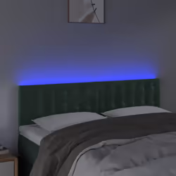 vidaXL Testiera a LED Verde Scuro 144x5x78/88 cm in Velluto - Vista aggiuntiva 3