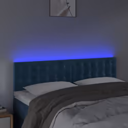 vidaXL Testiera a LED Blu Scuro 144x5x78/88 cm in Velluto - Vista aggiuntiva 3