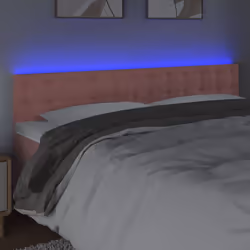 Testiera a LED Rosa 160x5x78/88 cm in Vellutocod mxl 97798 - Vista aggiuntiva 3