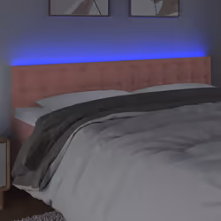 vidaXL Testiera a LED Rosa 200x5x78/88 cm in Velluto - Vista aggiuntiva 3