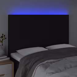 vidaXL Testiera a LED Nera 144x5x118/128 cm in Tessuto - Vista aggiuntiva 3