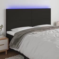 vidaXL Testiera a LED Nera 160x5x118/128 cm in Tessuto