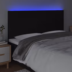 vidaXL Testiera a LED Nera 160x5x118/128 cm in Tessuto - Vista aggiuntiva 3