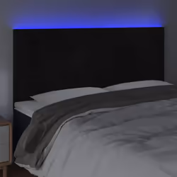 vidaXL Testiera a LED Nera 160x5x118/128 cm in Velluto - Vista aggiuntiva 3