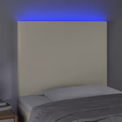 vidaXL Testiera a LED Crema 90x5x118/128 cm in Similpelle - Vista aggiuntiva 3
