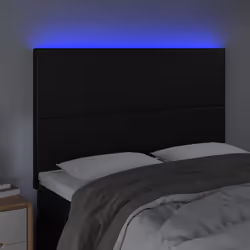 vidaXL Testiera a LED Nera 144x5x118/128 cm in Similpelle - Vista aggiuntiva 3