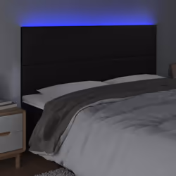 vidaXL Testiera a LED Nera 180x5x118/128 cm in Similpelle - Vista aggiuntiva 3