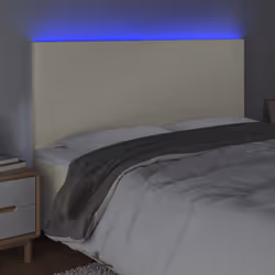 vidaXL Testiera a LED Crema 180x5x118/128 cm in Similpelle - Vista aggiuntiva 3