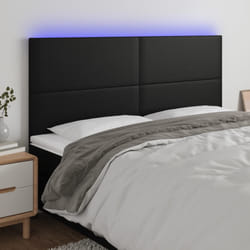 vidaXL Testiera a LED Nera 200x5x118/128cm in Similpelle