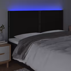 vidaXL Testiera a LED Nera 180x5x118/128 cm in Tessuto - Vista aggiuntiva 3