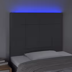Testiera a LED Grigio Scuro 90x5x118/128 cm in Tessutocod mxl 121717 - Vista aggiuntiva 3