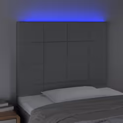 vidaXL Testiera a LED Grigio Chiaro 100x5x118/128 cm in Tessuto - Vista aggiuntiva 3