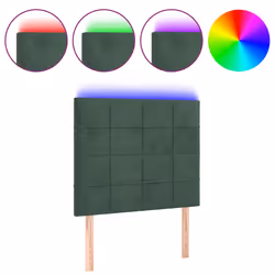 Testiera a LED Verde Scuro 90x5x118/128 cm in Vellutocod mxl 97809 - Vista aggiuntiva 2
